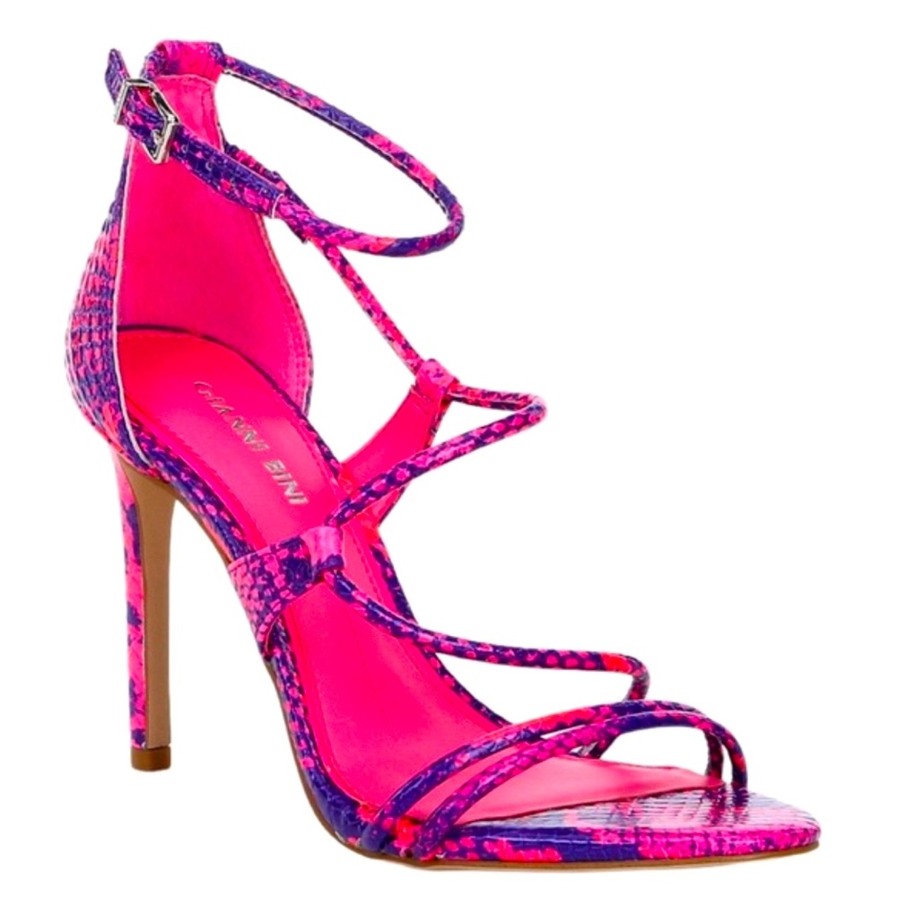 NWOT Gianni Bini Snake Print Strappy Heels